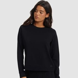 Cozy Earth Women's Brushed Bamboo Pullover Crew - Large, Black